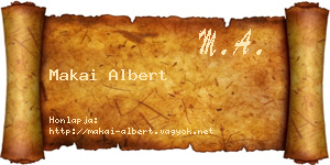 Makai Albert névjegykártya
